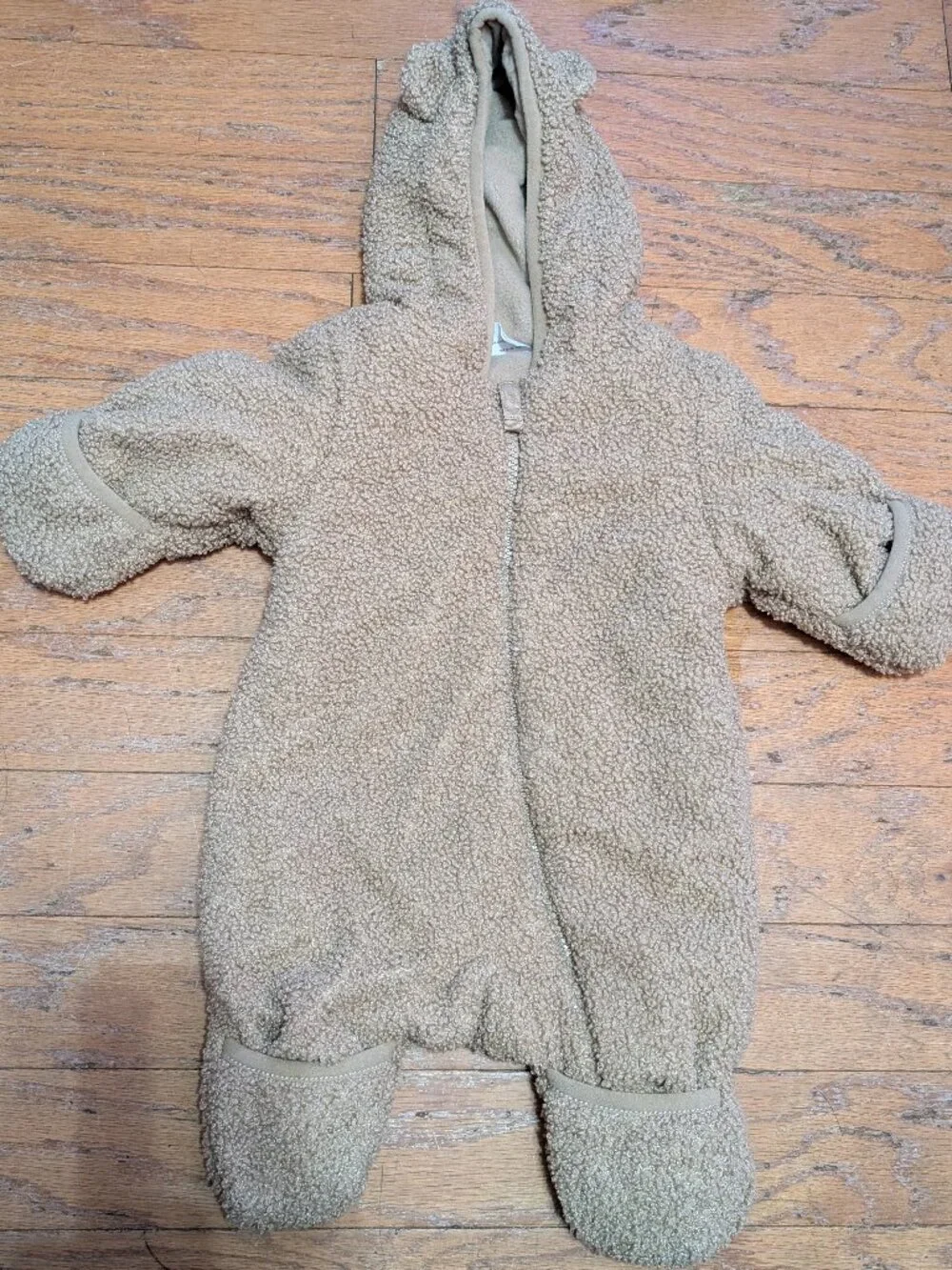 Wonder Nation Baby Teddy Fleece Pram with Hood, 0-3 months